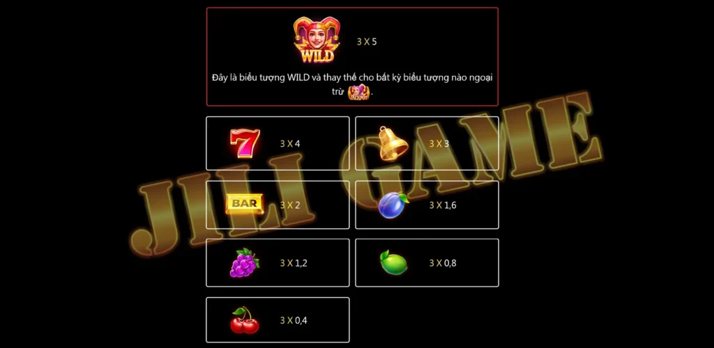 jackpot joker Bảng trả thưởng